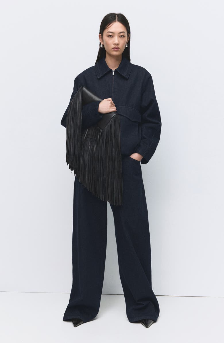 MANGO High Waist Wide Leg Jeans, Alternate, color, Open Blue