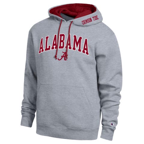 Men's Champion  Heather Gray Alabama Crimson Tide Arch Tackle Twill Hoodie