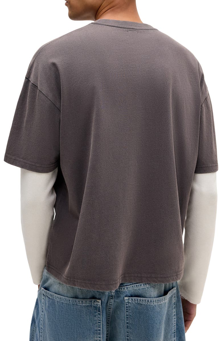 BDG Urban Outfitters Double Layer Long Sleeve Graphic T-Shirt, Alternate, color, Black