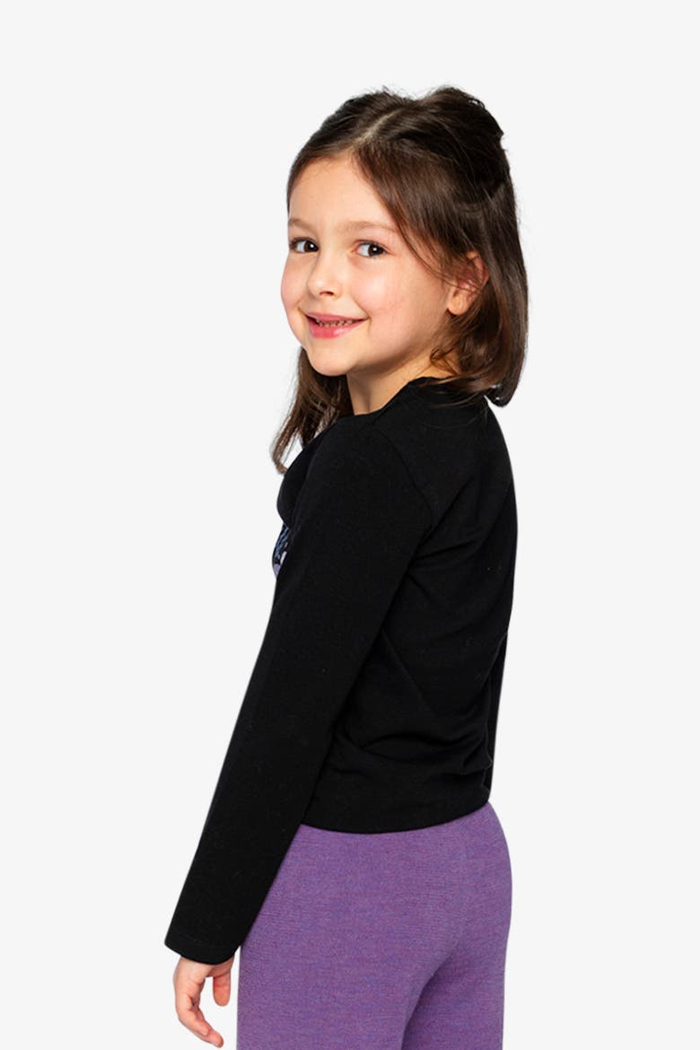 Organic Cotton Glitter Graphic Jersey T-Shirt, Alternate, color, Black and Mauve