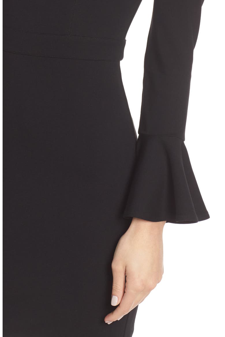Pavillion Bell Cuff Sheath Dress, Alternate, color, BLACK