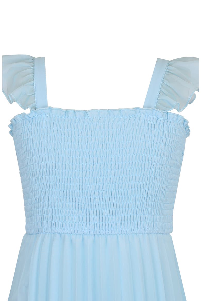 Kids' Ombré Pleated Maxi Dress, Alternate, color, AQUA/PINK