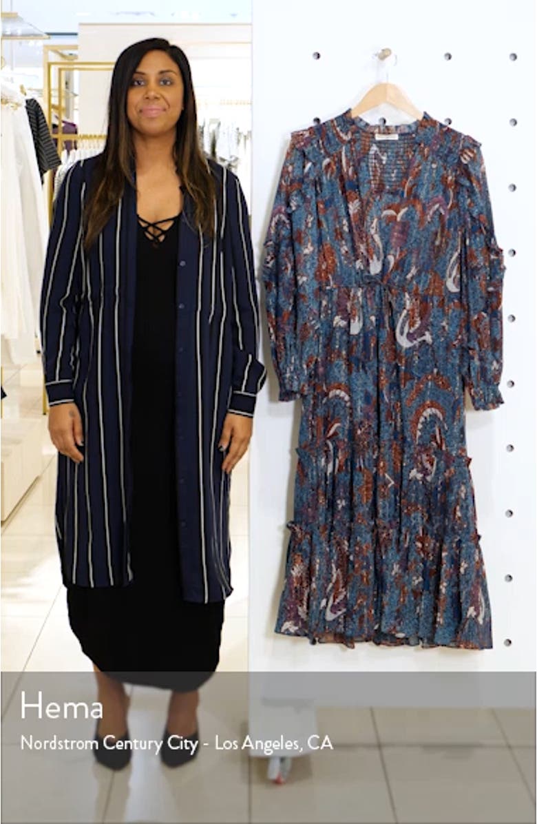 Paola Ruffle Long Sleeve Midi Dress, sales video thumbnail