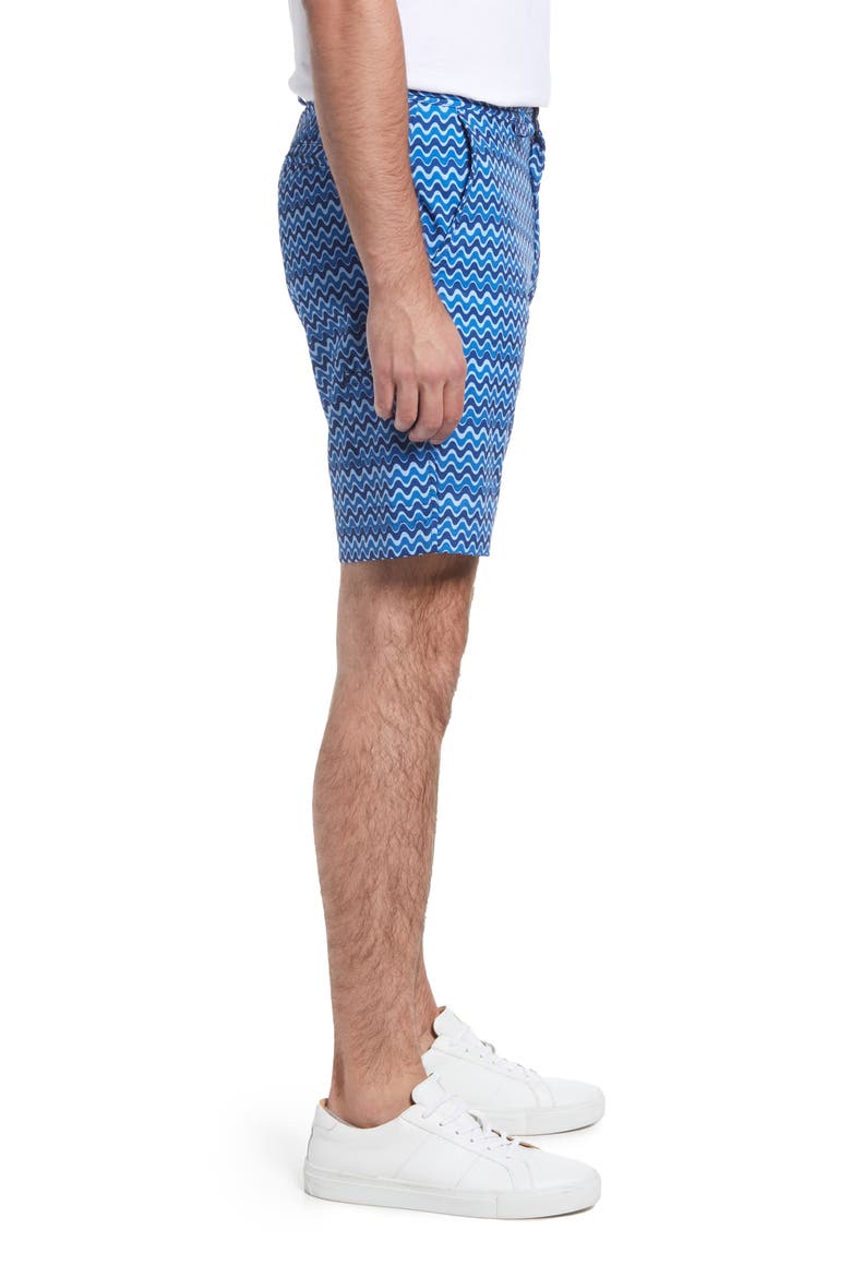 Print Golf Shorts, Alternate, color, NAVY ZIG ZAG WAVE