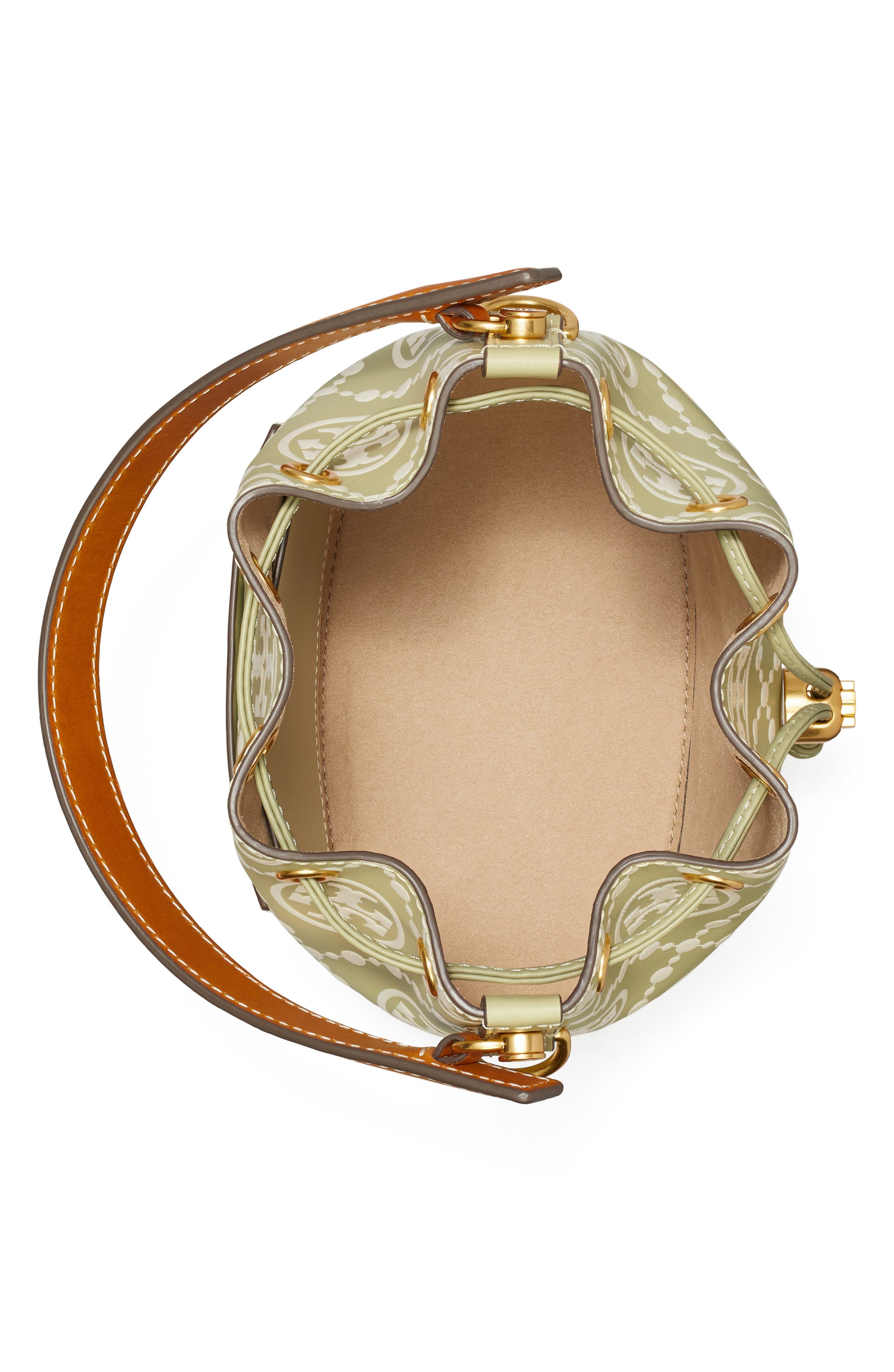 Tory Burch T Monogram Embossed Leather Bucket Bag, Alternate, color, 