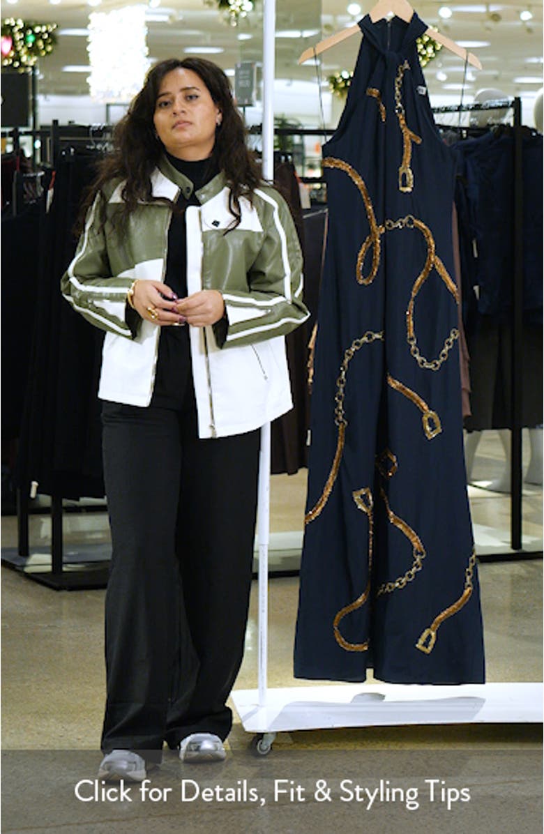 Beaded Sequin Halter Gown, sales video thumbnail