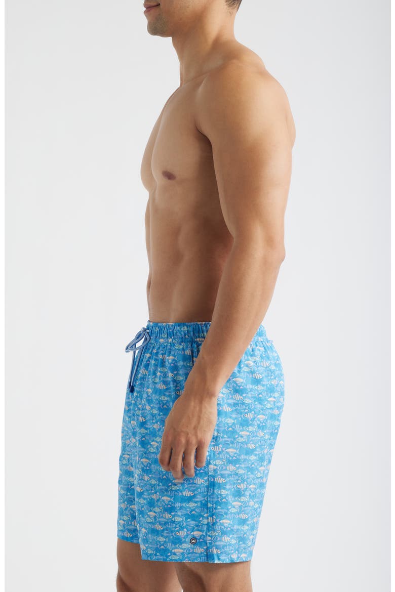 Sunfish Print Swim Trunks, Alternate, color, MARINA BLUE
