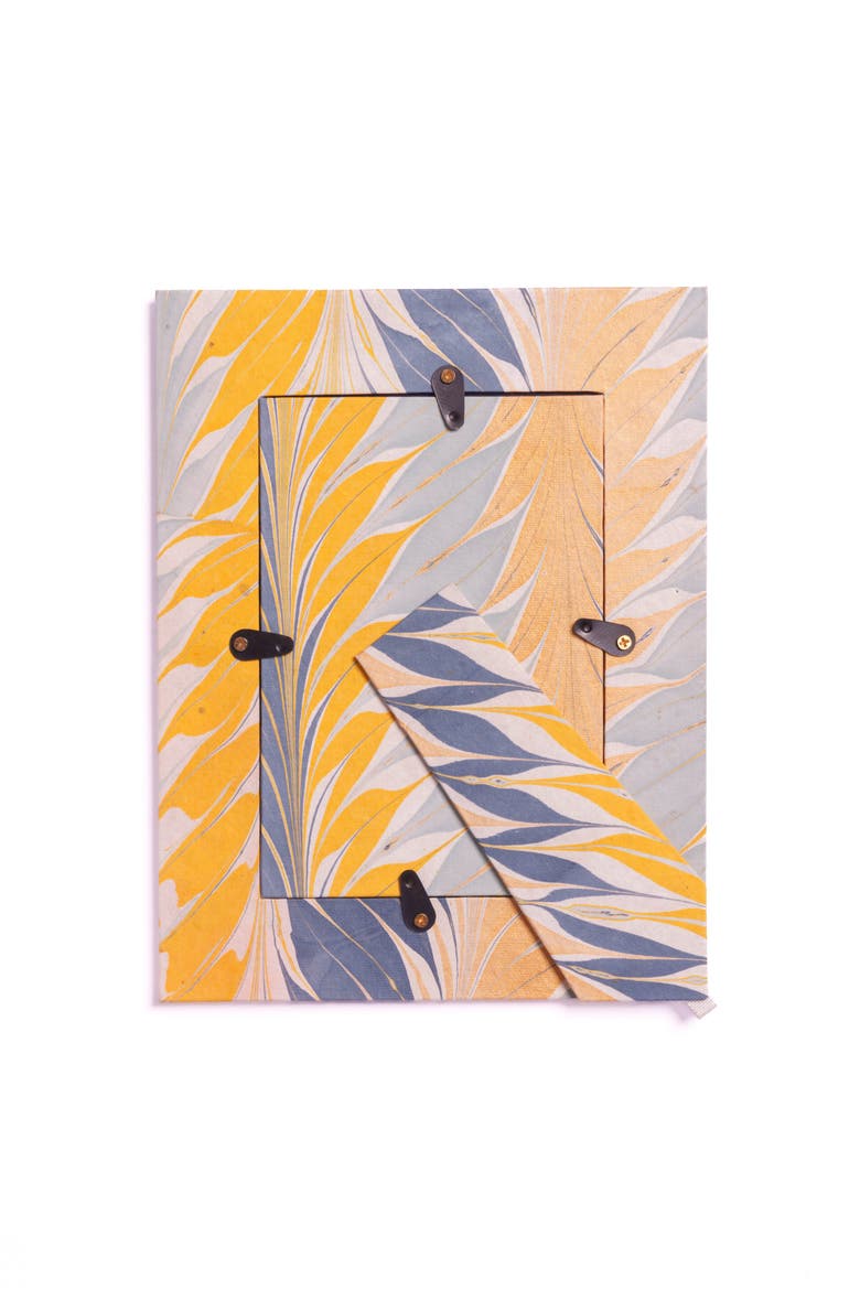 Hand-Marbled Picture Frame, Alternate, color, Blue