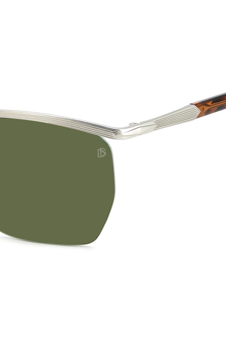 David Beckham Eyewear 55mm Square Sunglasses, Alternate, color, Palladium Brown/ Green