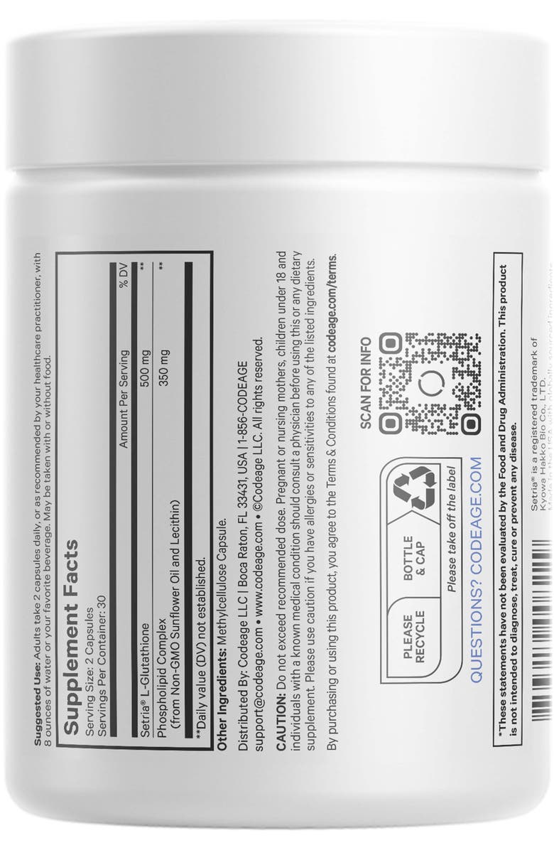 Codeage Liposomal Glutathione Setria<sup>®</sup> L-Glutathione Supplement, Alternate, color, 