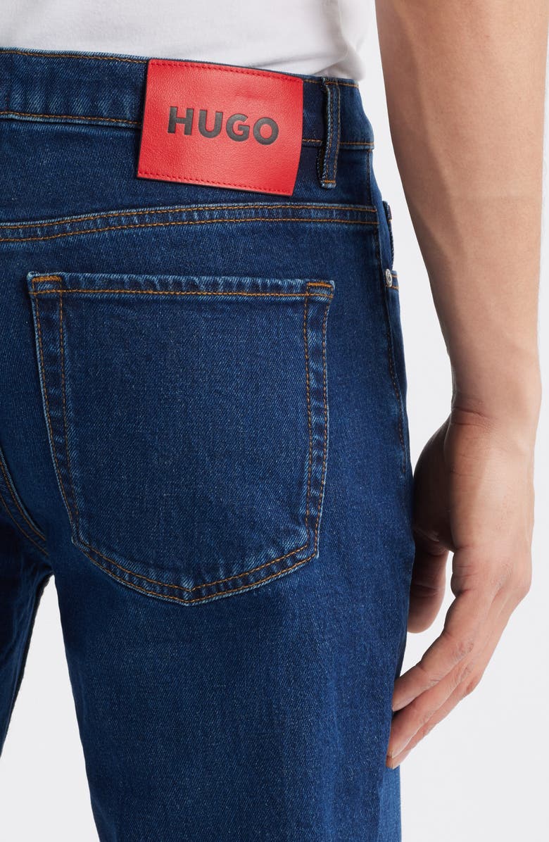HUGO Slim Straight Leg Jeans, Alternate, color, Dark Blue