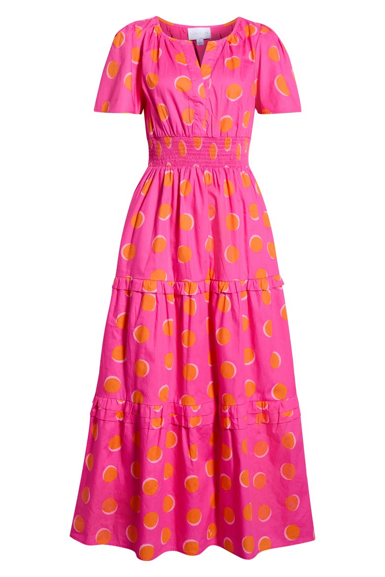 Haylie A-Line Dress, Alternate, color, FUCHSIA-ORANGE-DOT