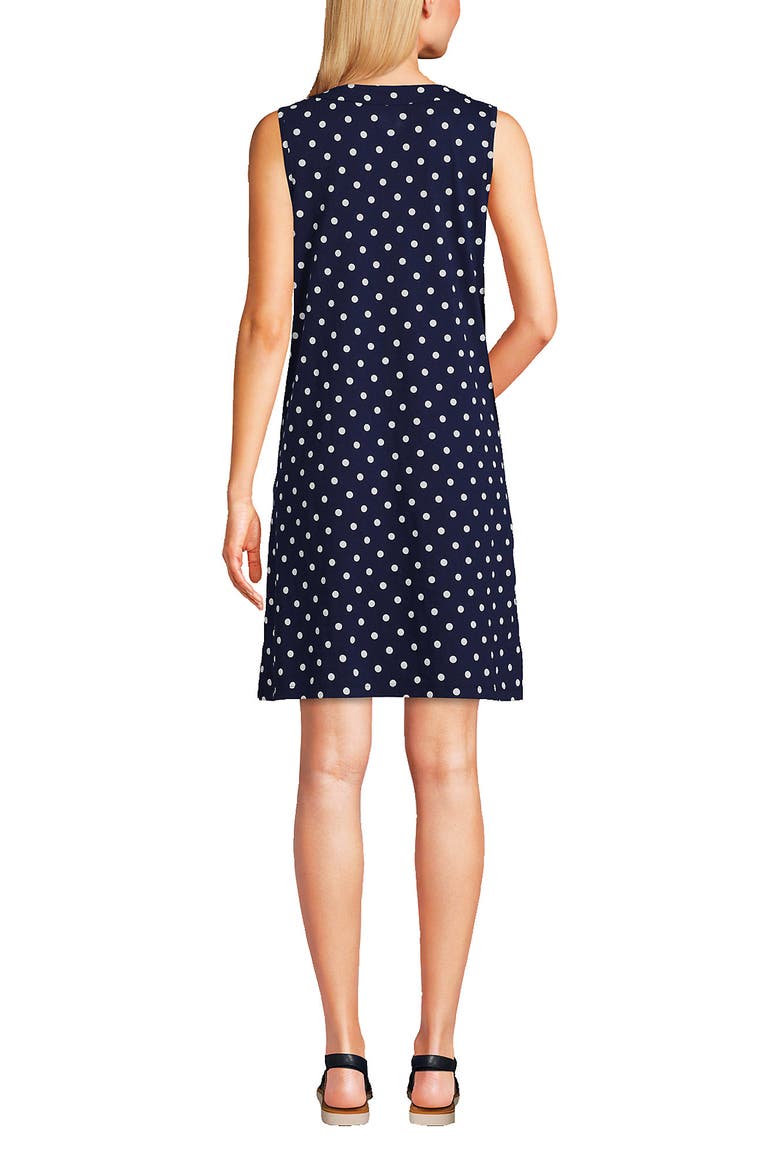 Long Cotton Jersey Sleeveless Swim Cover-up Dress Print, Alternate, color, Deep Sea Polka Dot