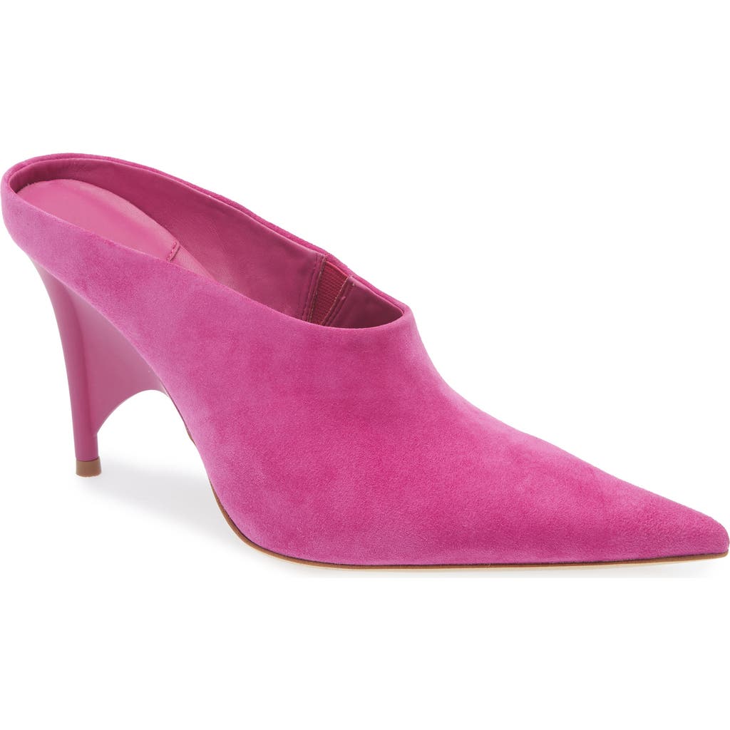 Jeffrey Campbell Vader Sculpted High-heel Mules In Magenta Suede