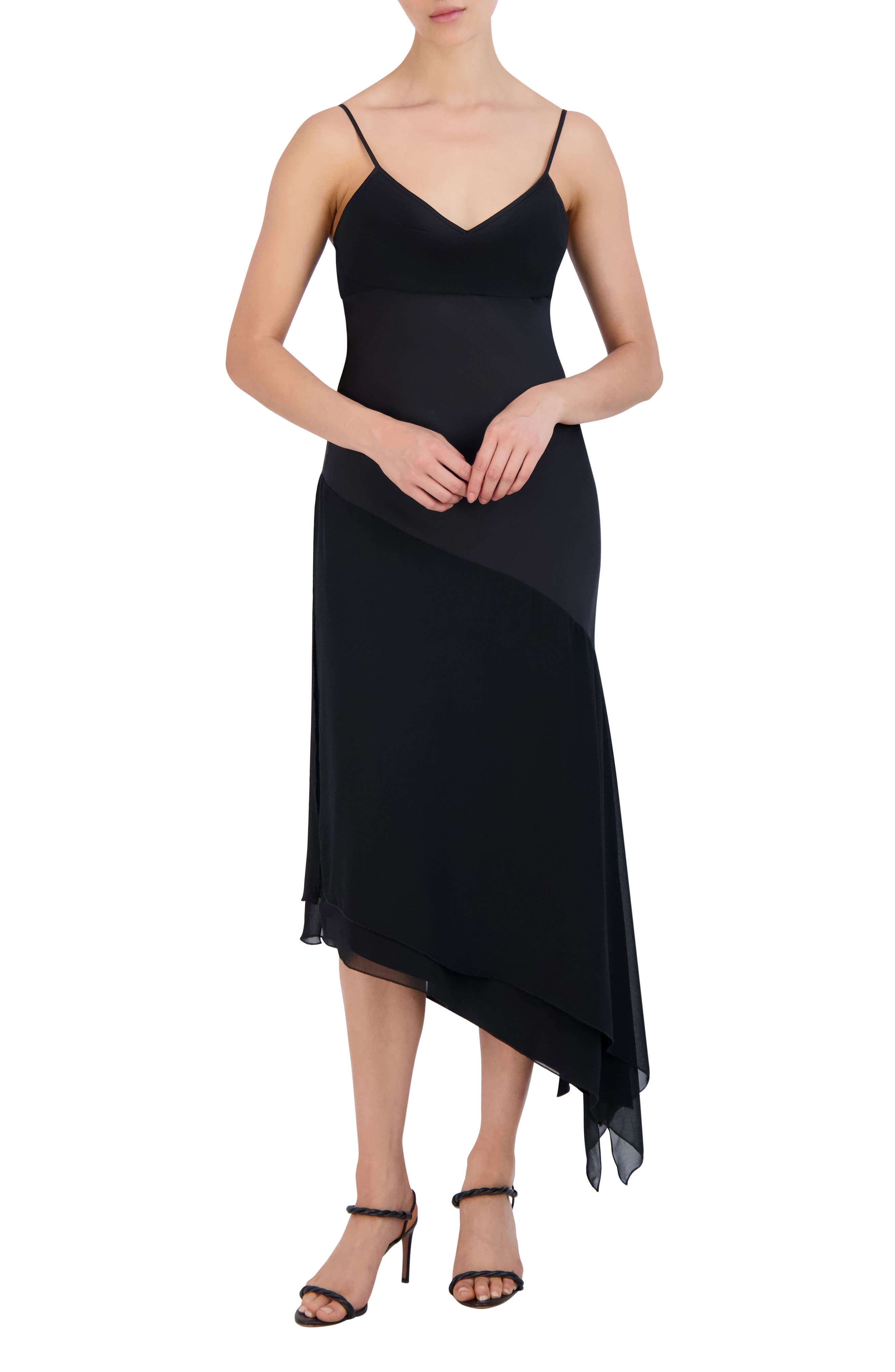 BCBG Asymmetric Midi Dress (Women)