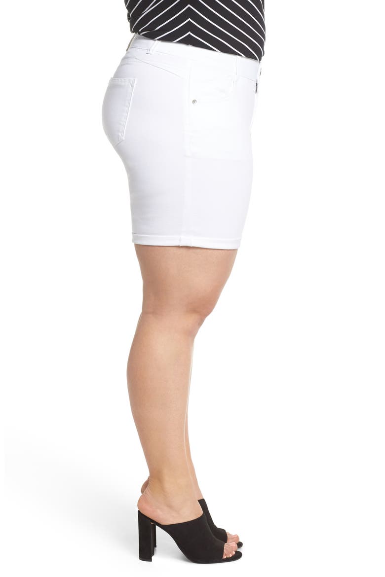 'Ab'Solution Stretch Cotton Shorts, Alternate, color, OPTIC WHITE