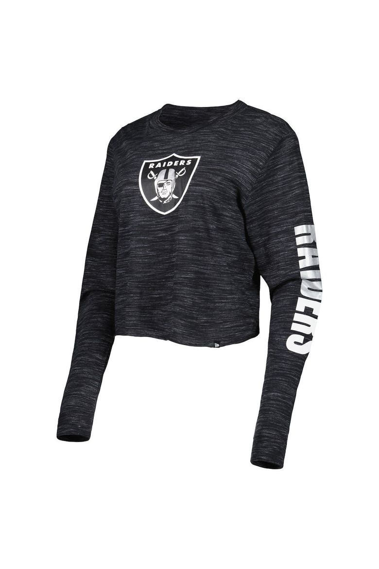 Women's New Era Black Las Vegas Raiders Crop Long Sleeve T-Shirt, Alternate, color, Black