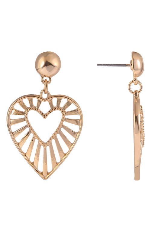 Rachel Rachel Roy Open Heart Drop Earrings In Gold