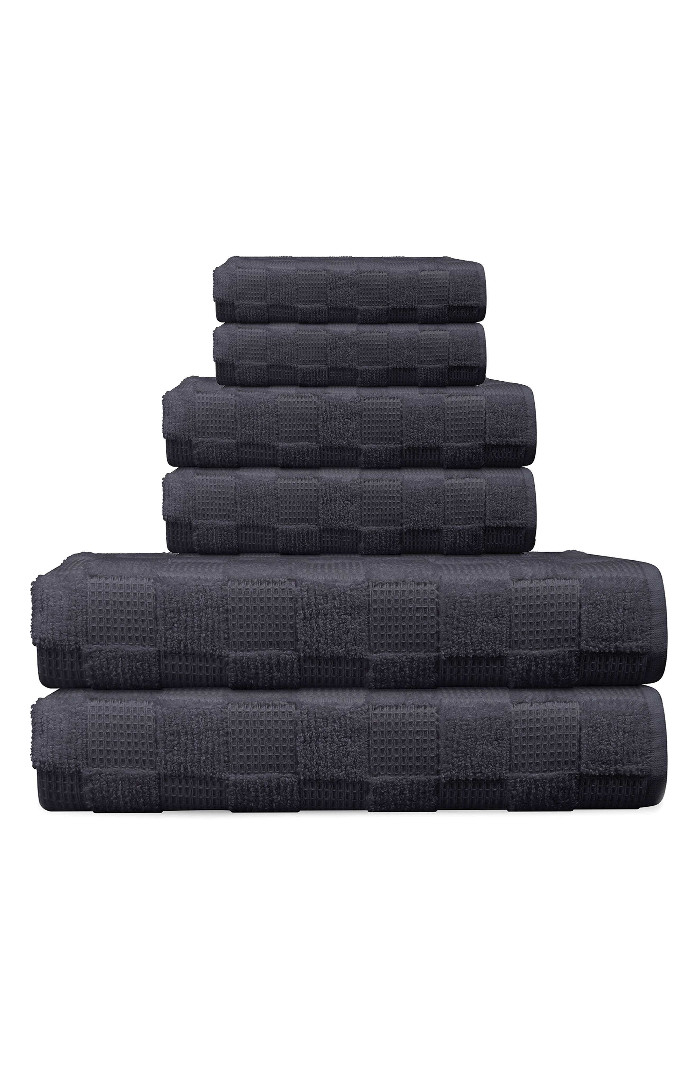 DePera Waffle Terry 6-Piece Turkish Cotton Bath Towel Set