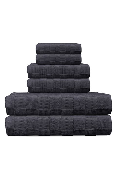 Waffle Terry 6-Piece Turkish Cotton Bath Towel Set