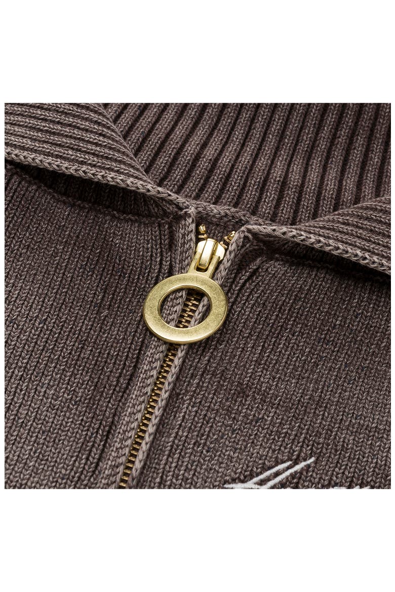 Shawl Collar Zip Cardigan, Alternate, color, BROWN