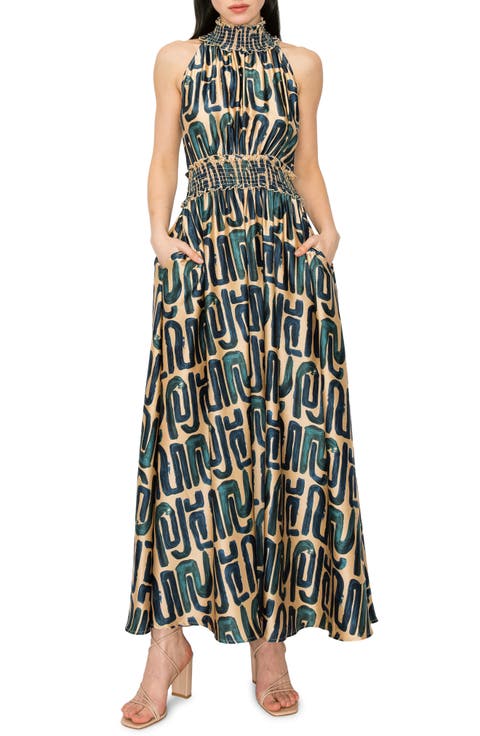 Mock Neck Maxi Dress