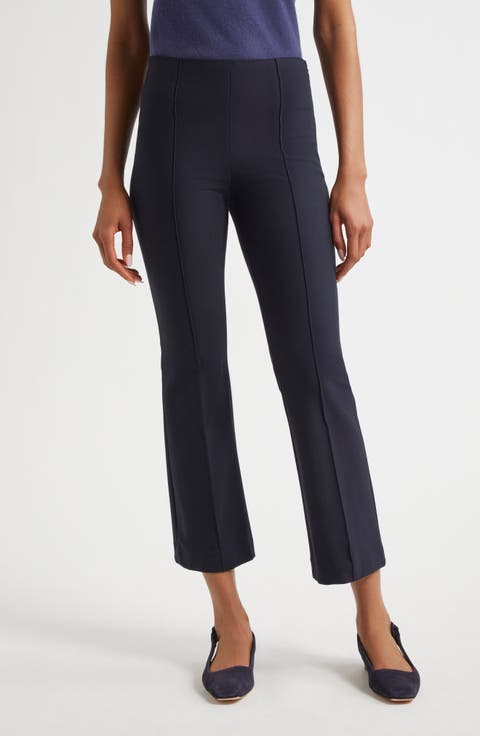 Pintuck Pleat Crop Flare Pants