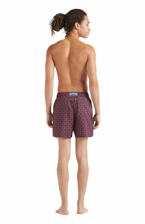 Vilebrequin Homard Pixel Ultra-light And Packable Swim Shorts In Bleu Marine