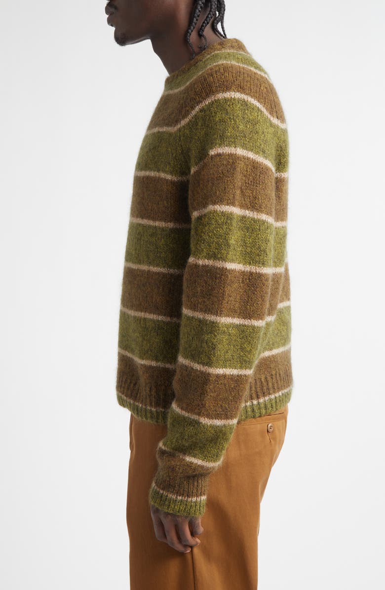 STOCKHOLM SURFBOARD CLUB Stripe Ragaln Sleeve Mohair & Wool Blend Sweater, Alternate, color, Green Stripe