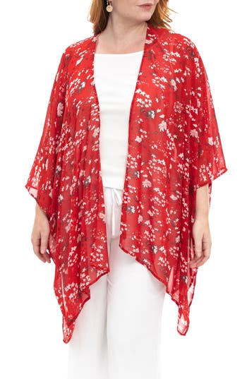 NINA LEONARD NINA LEONARD SEMI SHEER OPEN FRONT TOPPER 