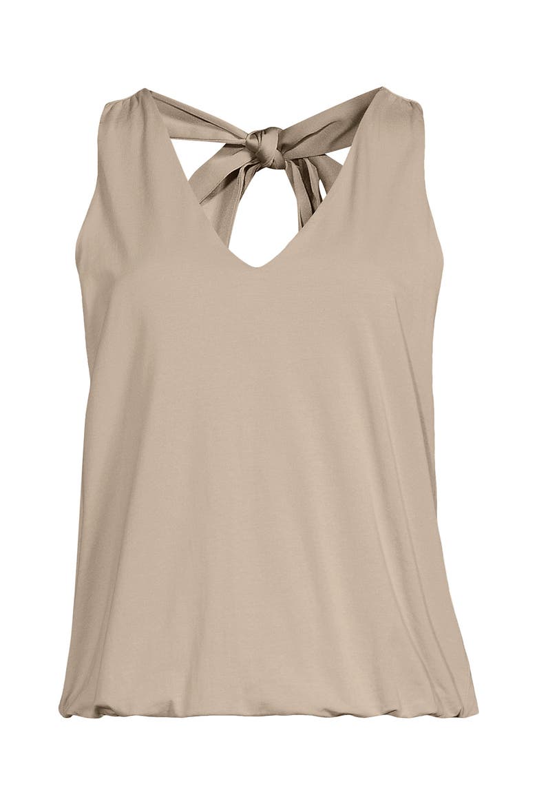 Lightweight Jersey Blouson Vneck Tank, Alternate, color, Blush Whisper
