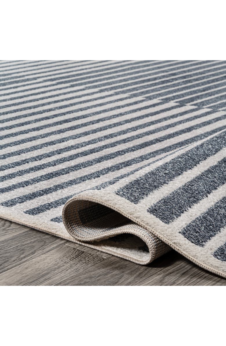 JONATHAN Y Shutter Minimalist Striped Plaid Machine-Washable Area Rug, Alternate, color, Dark Gray/Cream
