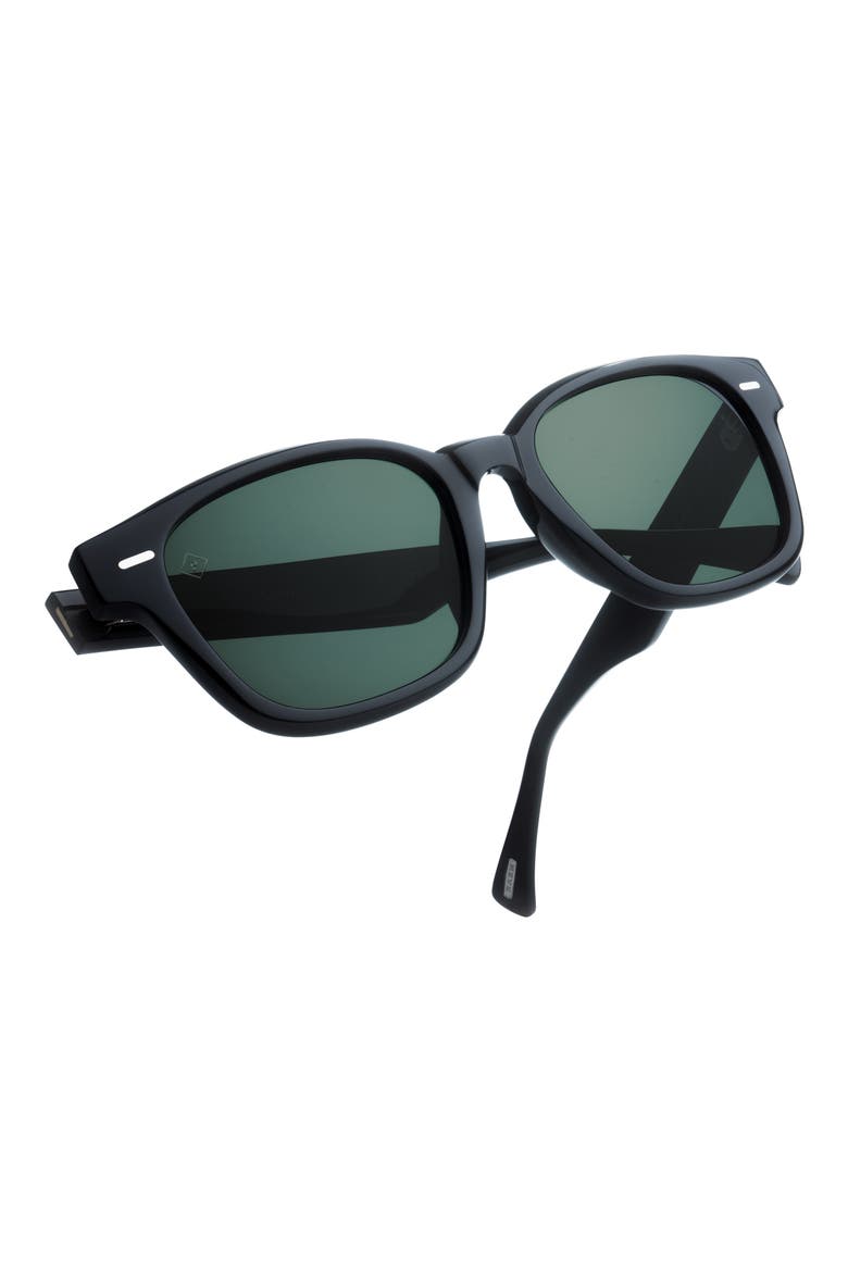 Carby 53mm Polarized Round Sunglasses, Alternate, color, RECYCLED BLACK/ GREEN POLAR