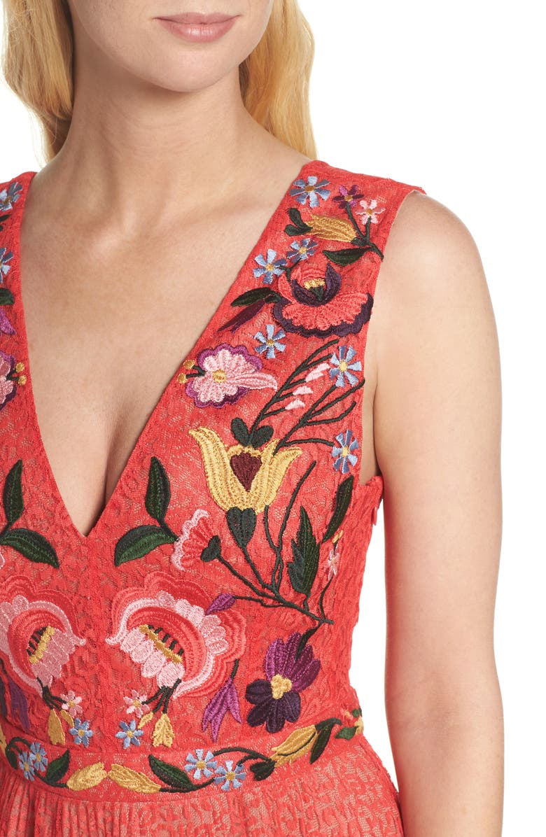 French Connection Lace Fit & Flare Dress, Alternate, color,