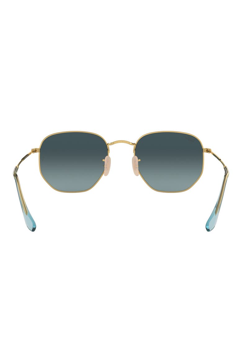 51mm Geometric Sunglasses, Alternate, color, GOLD/ BLUE GRADIENT
