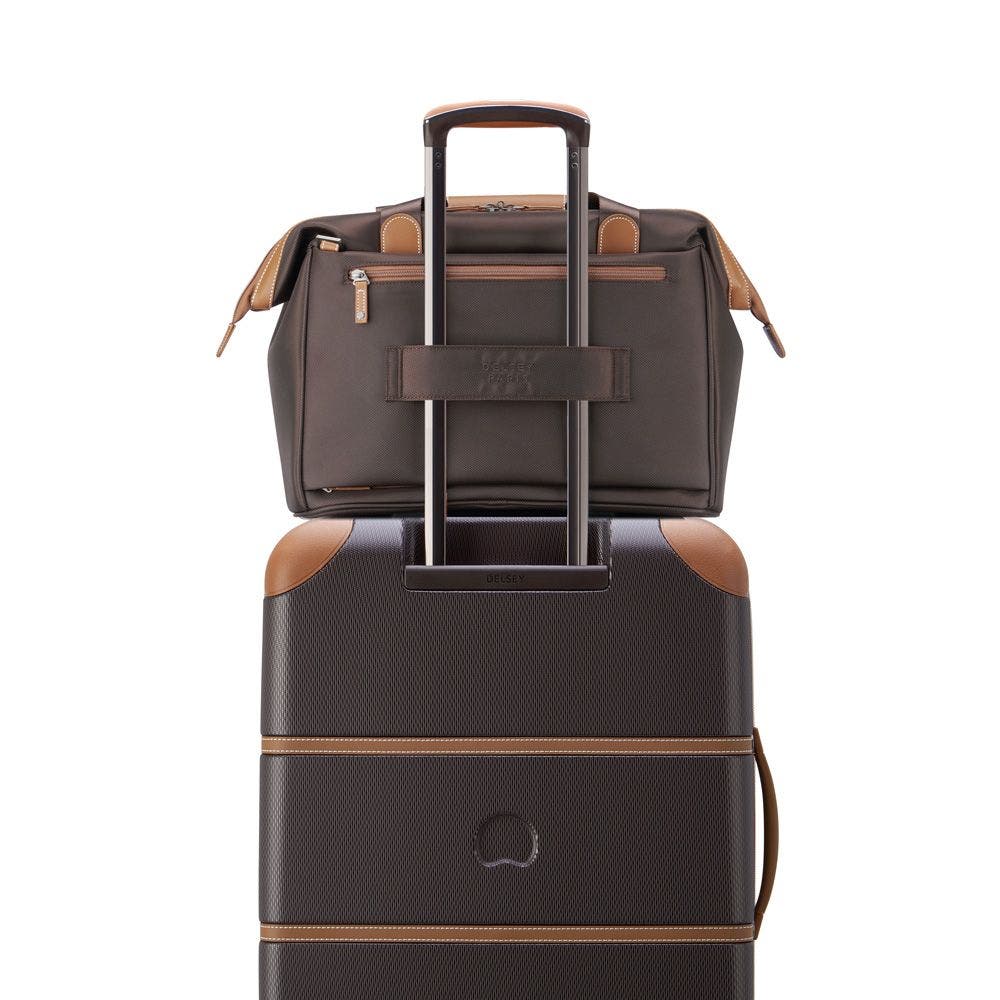 Delsey Paris Chatelet Air 2.0  2 Piece Set  21" CarryOn Spinner & Weekender Luggage Set, Alternate, color, Brown