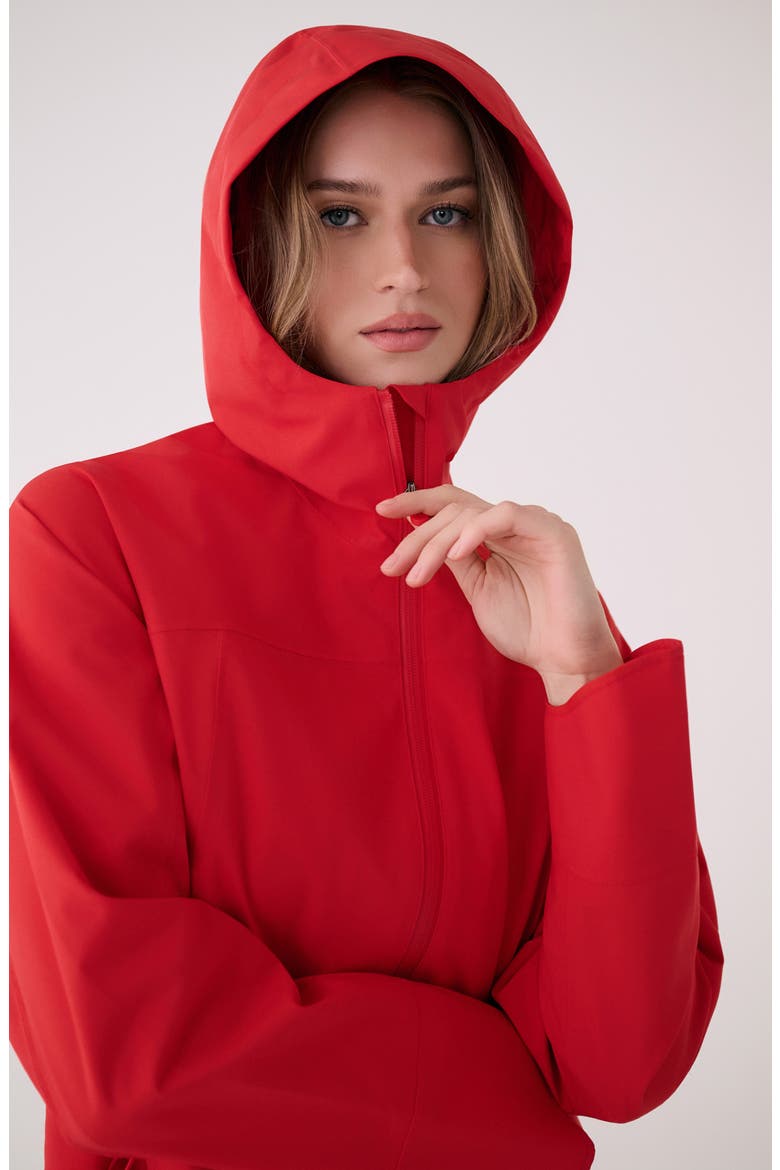 Element Long Windproof Rain Jacket, Alternate, color, POPPY