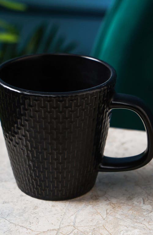 Stone Lain Olivia Stoneware 4-piece Mug Set In Black