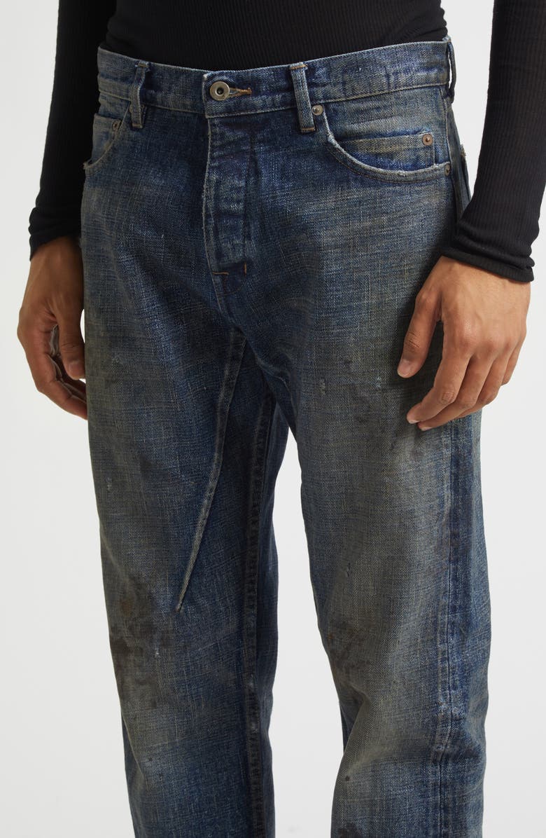 Rick Owens DRKSHDW Kurdt Distress Jeans, Alternate, color, Vintage Indigo