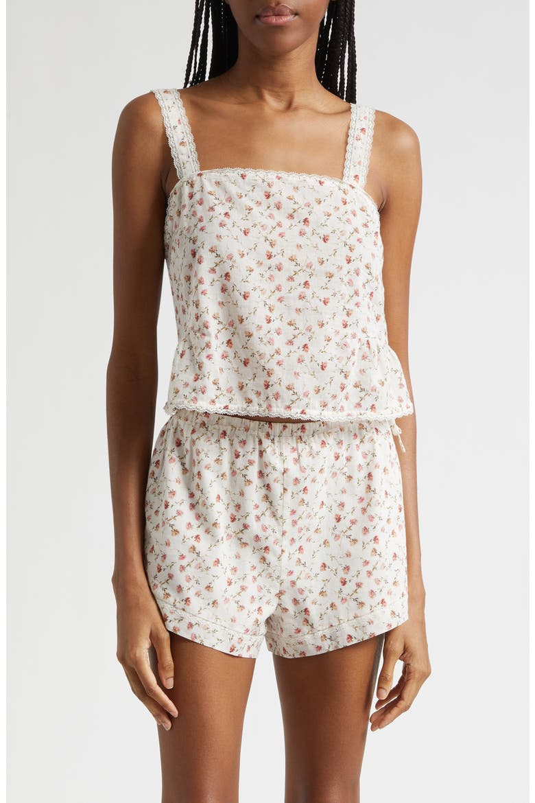 Charlotte Ditsy Floral Cotton Tank, Main, color, WATERCOLOUR FLORAL