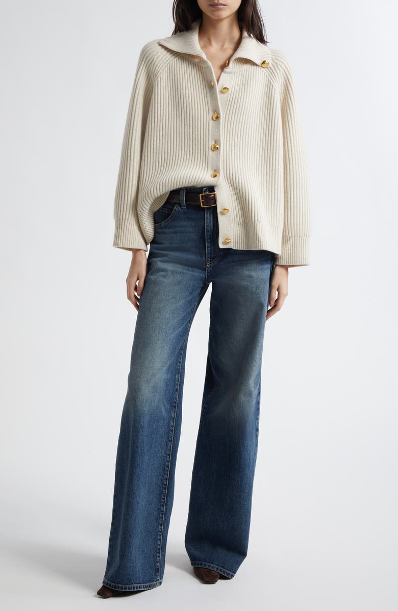 Nili Lotan Salome Wide Leg Jeans, Alternate, color, Simon Wash