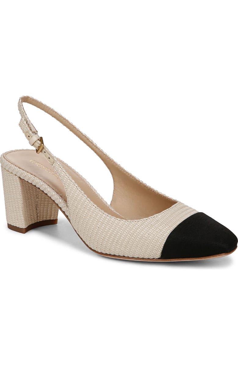 Veronica Beard Cap Toe Slingback Pump, Main, color, Natural/ Black