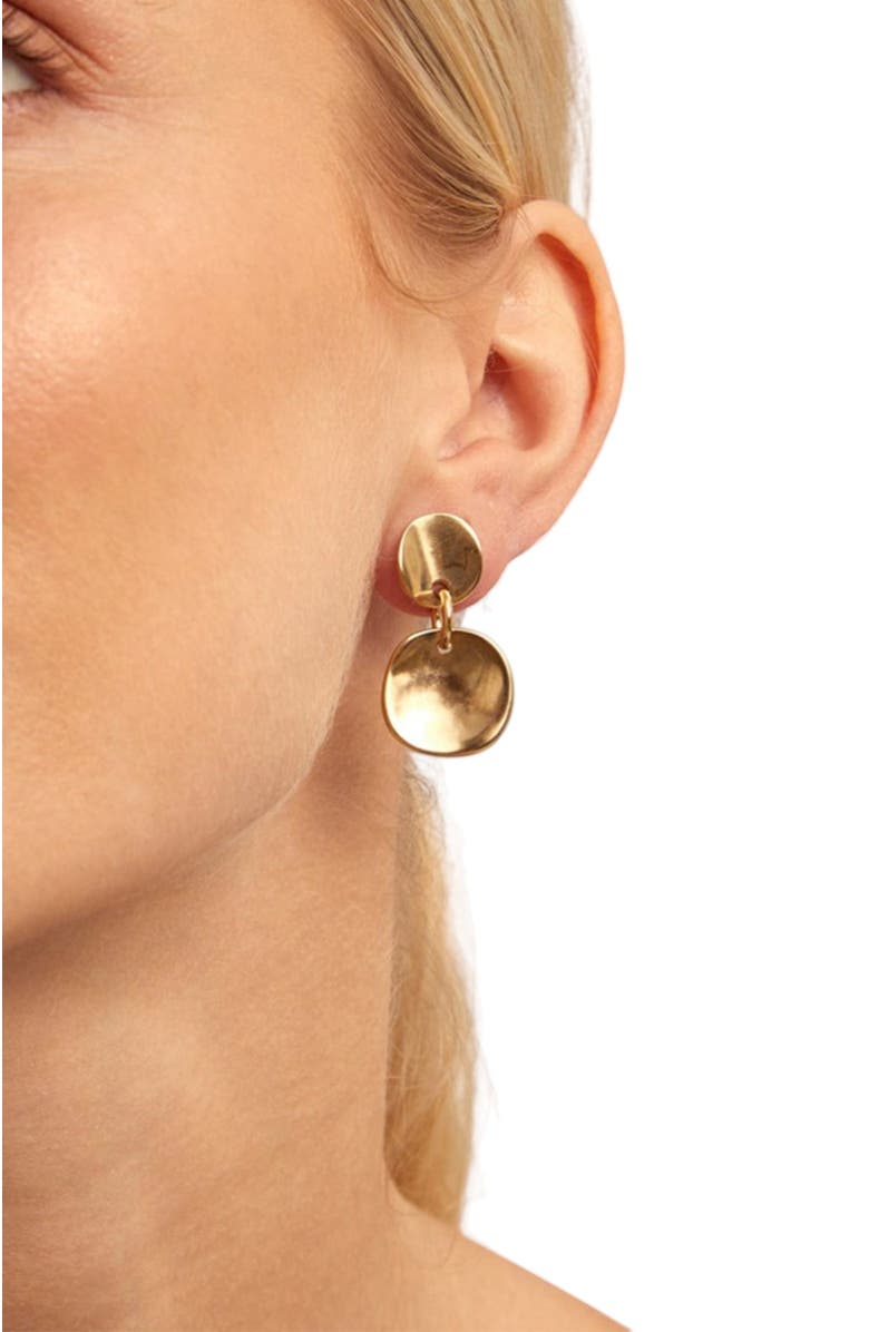 UNODE50 18K gold-plated hinged earrings, Alternate, color, 