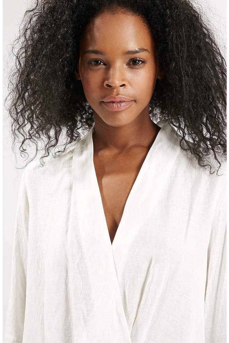 Drape Front Blouse, Alternate, color, WHITE