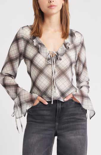 Open Edit Ruffle Chiffon Top