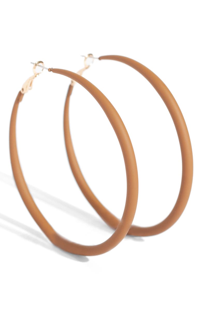 Hoop Mobb Melanted Hoop Earrings, Alternate, color, Mahogany