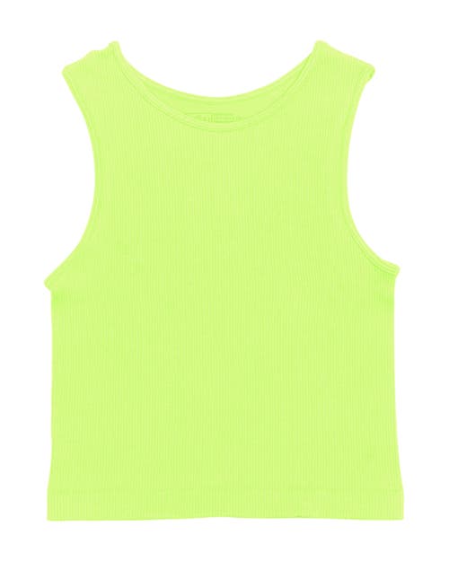 Malibu Sugar Littles Ribbed Crop Sport Tank Top In Green