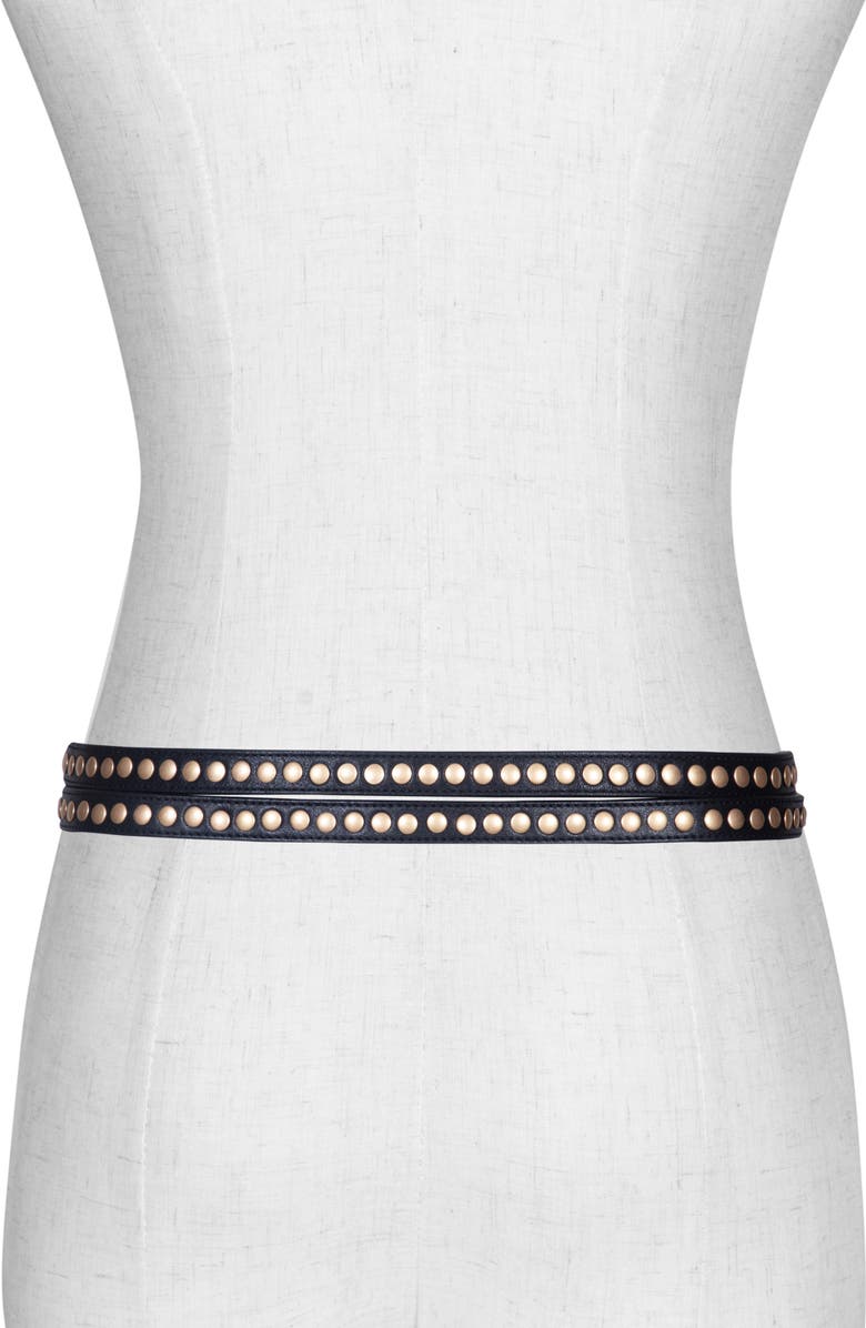 AllSaints Studded Split Belt, Alternate, color,