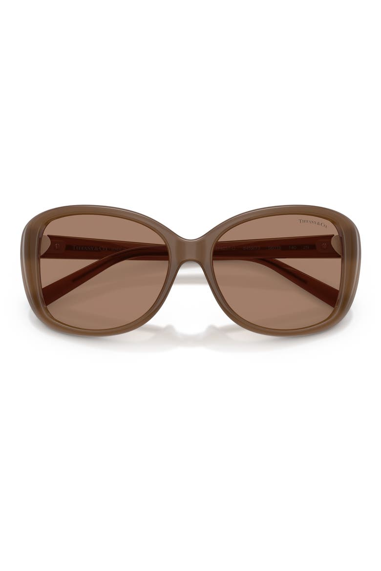 56mm Pillow Sunglasses, Alternate, color, OPAL SMOKY QUARTZ / BROWN