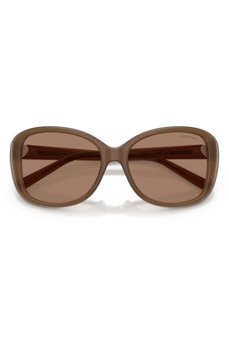 Tiffany & Co. 56mm Pillow Sunglasses, Alternate, color, Opal Smoky Quartz / Brown